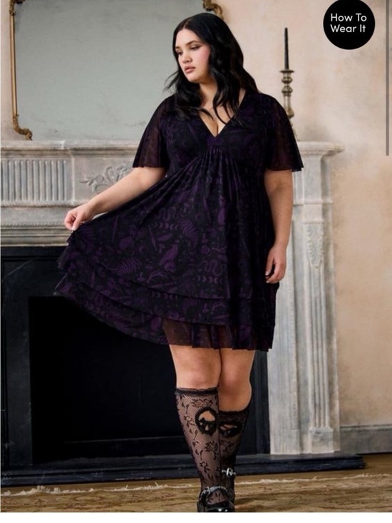 torrid Dresses & Skirts - Torrid Nightfall mesh tiered mini dress